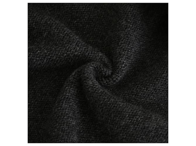 Céline Dreifarbiger bestickter Woll-Kaschmir-Pullover Schwarz - Ansicht 10