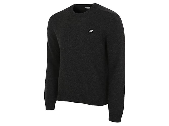 Céline Dreifarbiger bestickter Woll-Kaschmir-Pullover Schwarz - Ansicht 3