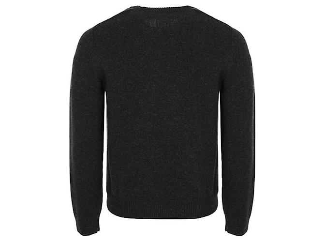 Céline Dreifarbiger bestickter Woll-Kaschmir-Pullover Schwarz - Ansicht 6