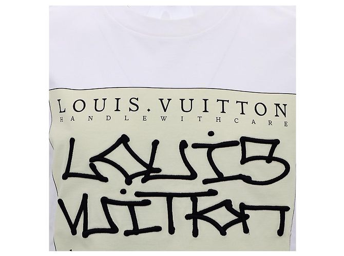 Louis Vuitton T-shirt con stampa firmata Bianco - vista 12