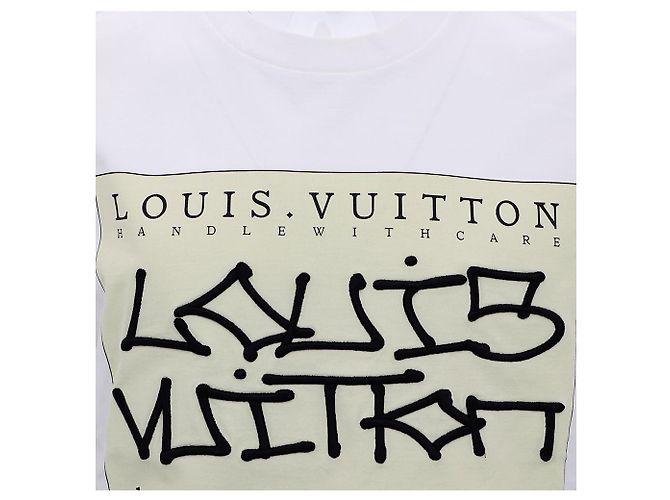 Louis Vuitton T-shirt con stampa firmata Bianco - vista 3