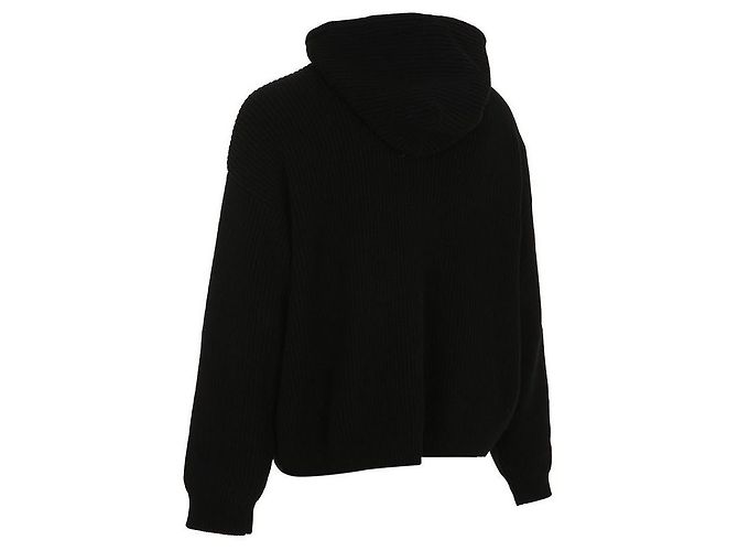 Céline Triomphe bestickter Wollhoodie mit Reißverschluss Schwarz - Ansicht 5