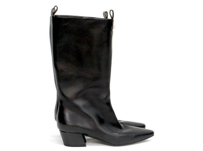 Louis Vuitton Botas largas de cuero negro - vista 3