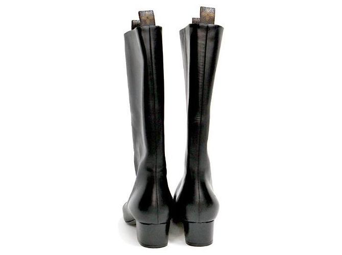 Louis Vuitton Botas largas de cuero negro - vista 4