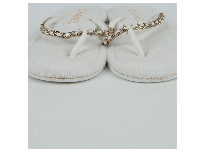 Chanel Sandali flip flop con catena Taglia Bianco - vista 3
