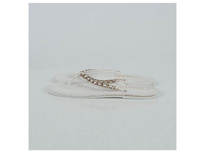 Chanel Sandali flip flop con catena Taglia Bianco - vista 4
