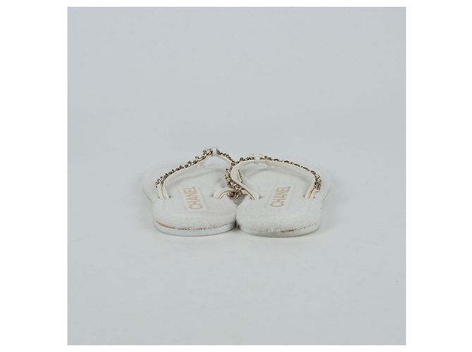 Chanel Sandali flip flop con catena Taglia Bianco - vista 5