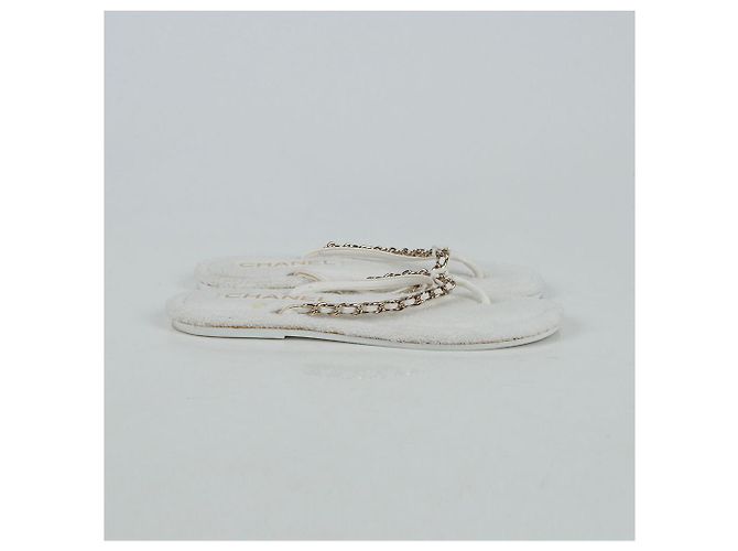 Chanel Sandali flip flop con catena Taglia Bianco - vista 6