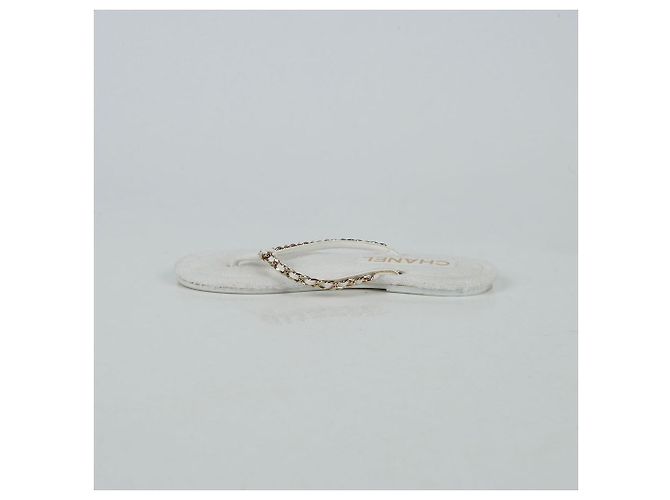 Chanel Sandali flip flop con catena Taglia Bianco - vista 7