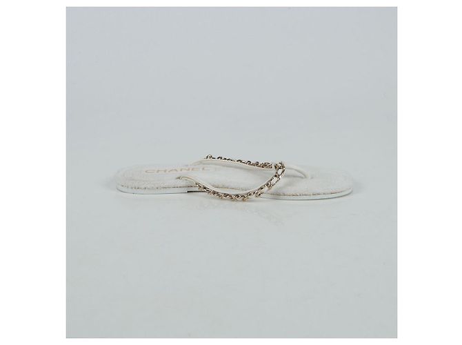 Chanel Sandali flip flop con catena Taglia Bianco - vista 8