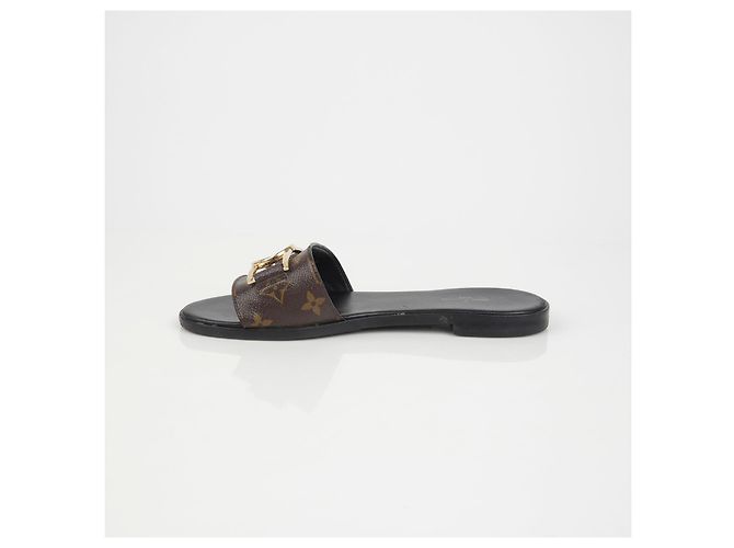 Louis Vuitton Mule Pantofole Lock It Flat Taglia Marrone - vista 10
