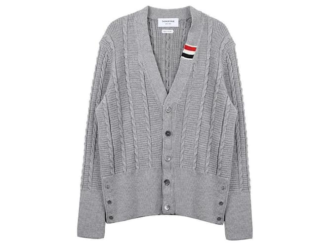 Thom Browne Kabelstrick-Cardigan Braun - Ansicht 3