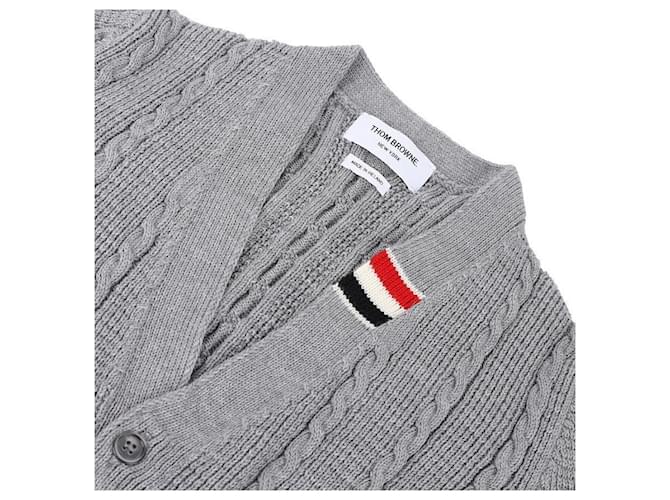Thom Browne Kabelstrick-Cardigan Braun - Ansicht 5