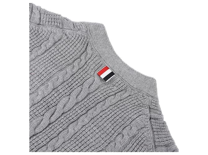 Thom Browne Kabelstrick-Cardigan Braun - Ansicht 6