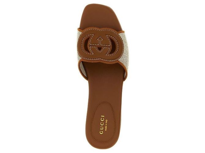 Gucci Infradito intrecciato Marrone - vista 7