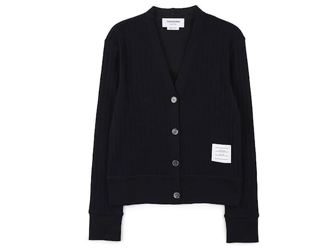 Thom Browne Cardigan mit V-Ausschnitt Blau - Ansicht 3