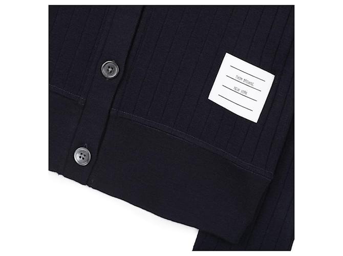 Thom Browne Cardigan mit V-Ausschnitt Blau - Ansicht 8