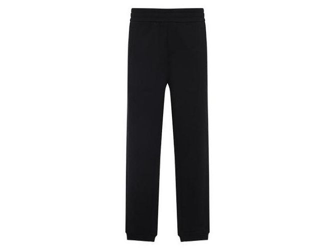 Moncler Pantaloni da jogging in cotone con patch logo Nero - vista 4