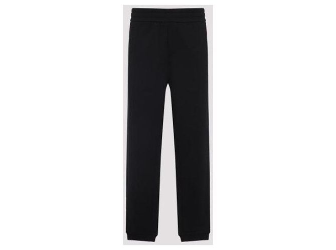 Moncler Pantaloni da jogging in cotone con patch logo Nero - vista 5