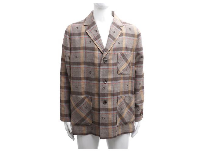 Gucci Logo Wool Men's Check Jacket Multiple colors - view 11