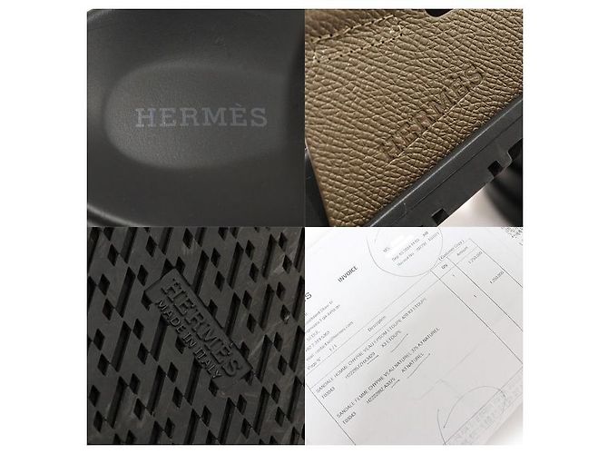 Hermès Sandali da uomo in pelle Chypre Etoupe Appson Marrone - vista 8