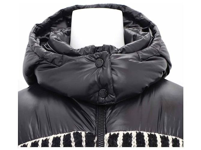 Moncler Hioseries Wool Blend Shell Hooded Jacket Black - view 10