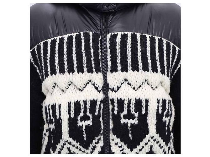 Moncler Hioseries Wool Blend Shell Hooded Jacket Black - view 11