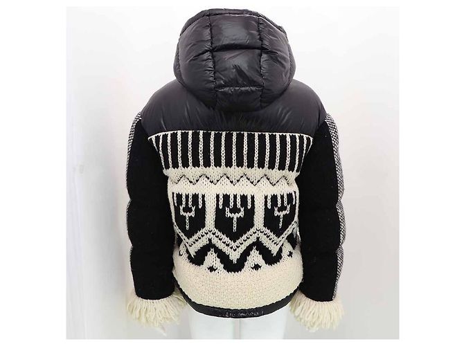 Moncler Hioseries Wool Blend Shell Hooded Jacket Black - view 14