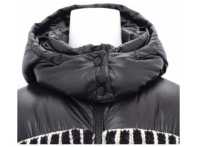Moncler Hioseries Wool Blend Shell Hooded Jacket Black - view 2