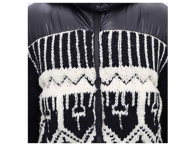 Moncler Hioseries Wool Blend Shell Hooded Jacket Black - view 3