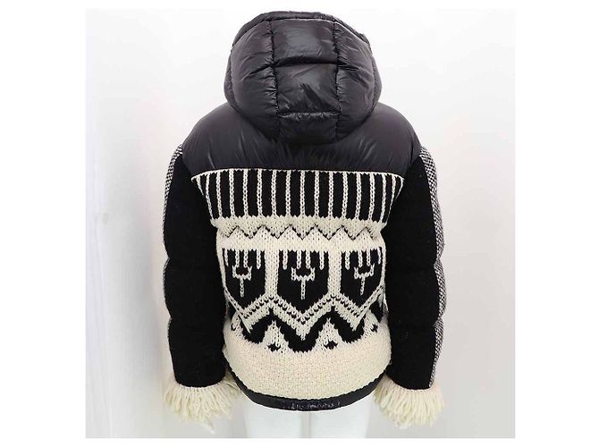 Moncler Hioseries Wool Blend Shell Hooded Jacket Black - view 6