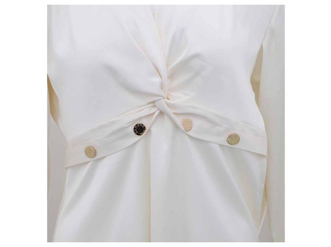 Sandro Mini-Kleid mit Satin-Kragen Weiß - Ansicht 13