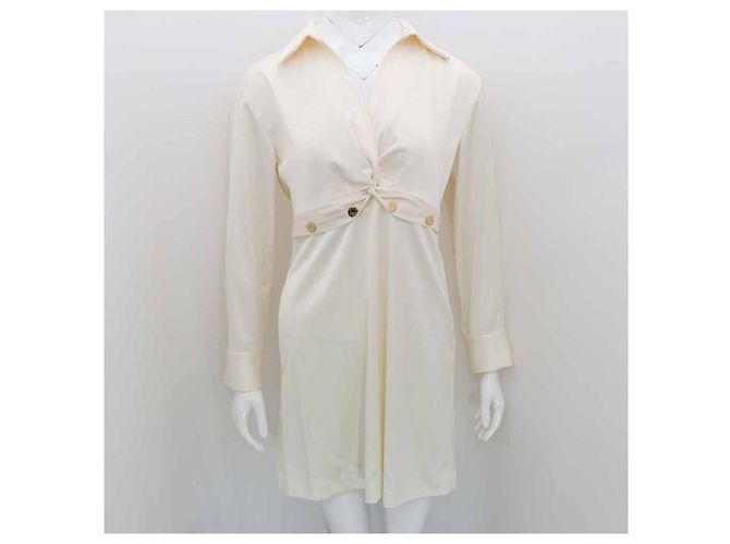 Sandro Mini-Kleid mit Satin-Kragen Weiß - Ansicht 16