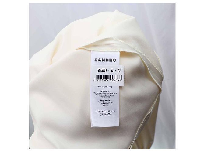 Sandro Mini-Kleid mit Satin-Kragen Weiß - Ansicht 18