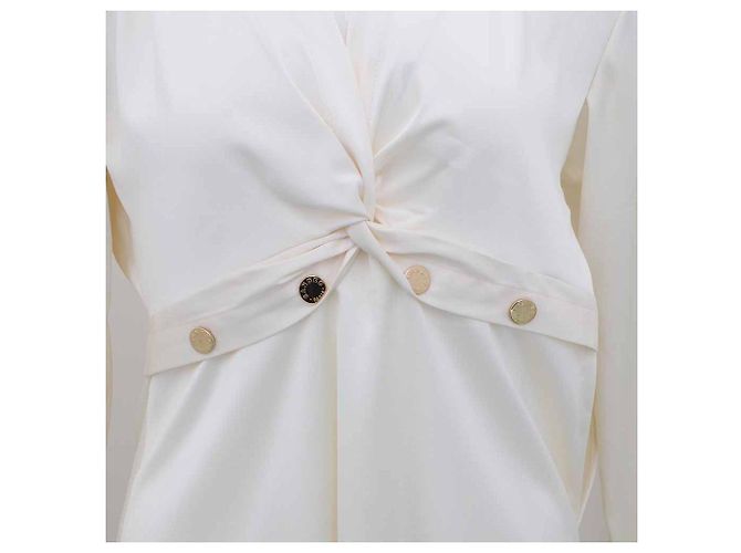 Sandro Mini-Kleid mit Satin-Kragen Weiß - Ansicht 4