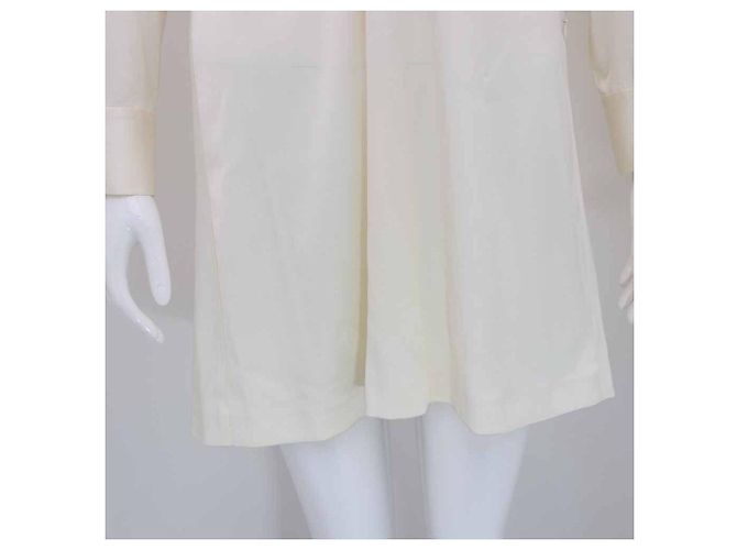 Sandro Mini-Kleid mit Satin-Kragen Weiß - Ansicht 5