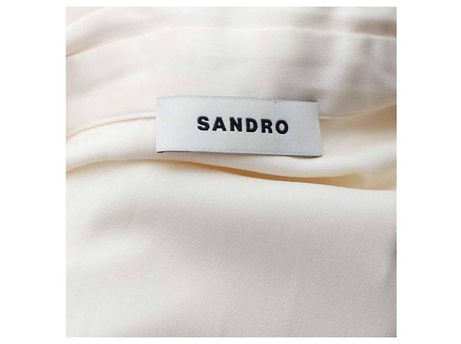 Sandro Mini-Kleid mit Satin-Kragen Weiß - Ansicht 8