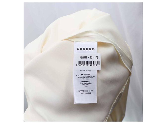 Sandro Mini-Kleid mit Satin-Kragen Weiß - Ansicht 9