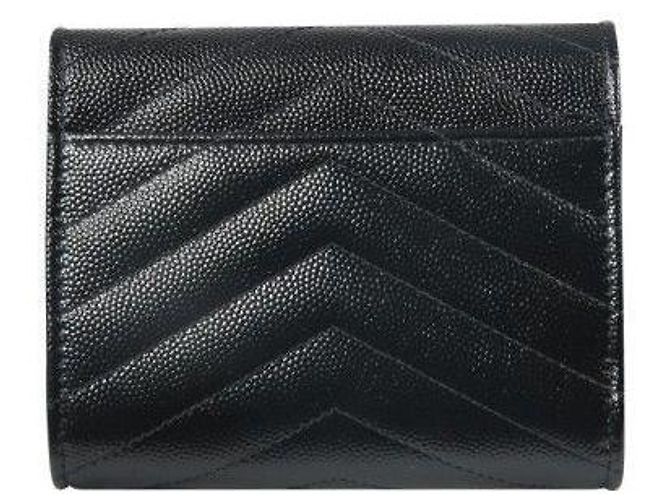 Saint Laurent Monogramm-Brieftasche mit Fächern in Schwarz - Ansicht 5