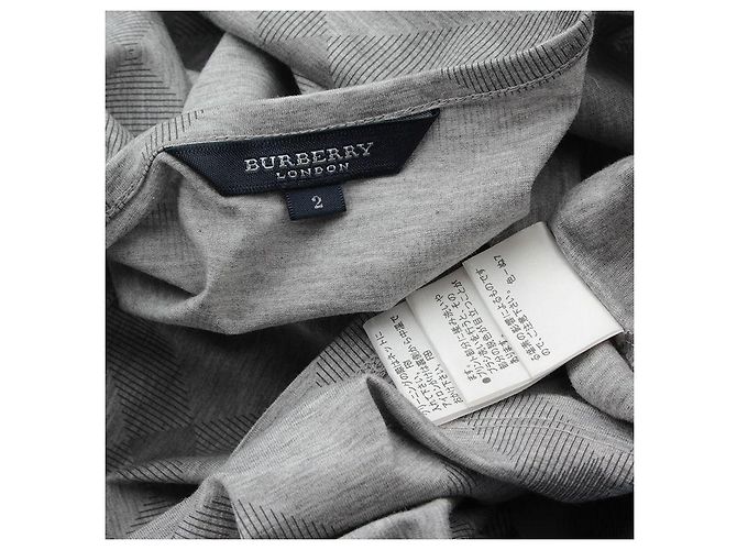 Burberry Grau kariertes Baumwoll-T-Shirt Braun - vista 3