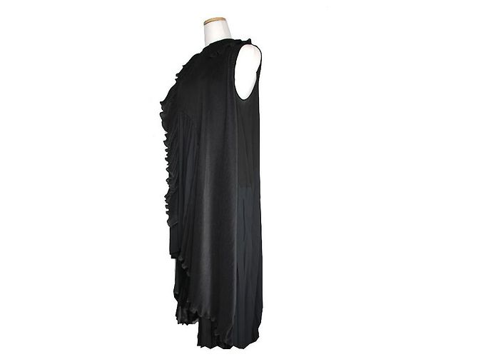 Balenciaga Schwarzes Plissiertes Maxikleid - Ansicht 2