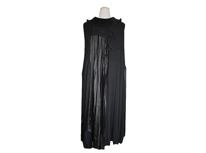 Balenciaga Schwarzes Plissiertes Maxikleid - Ansicht 3