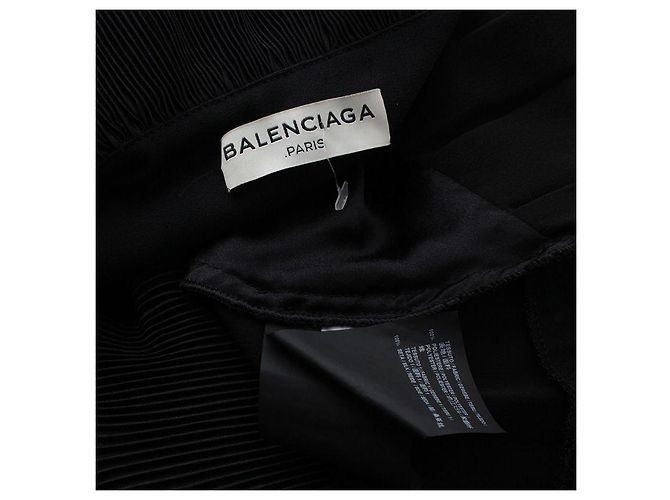 Balenciaga Schwarzes Plissiertes Maxikleid - Ansicht 4