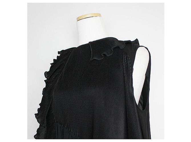 Balenciaga Schwarzes Plissiertes Maxikleid - Ansicht 5