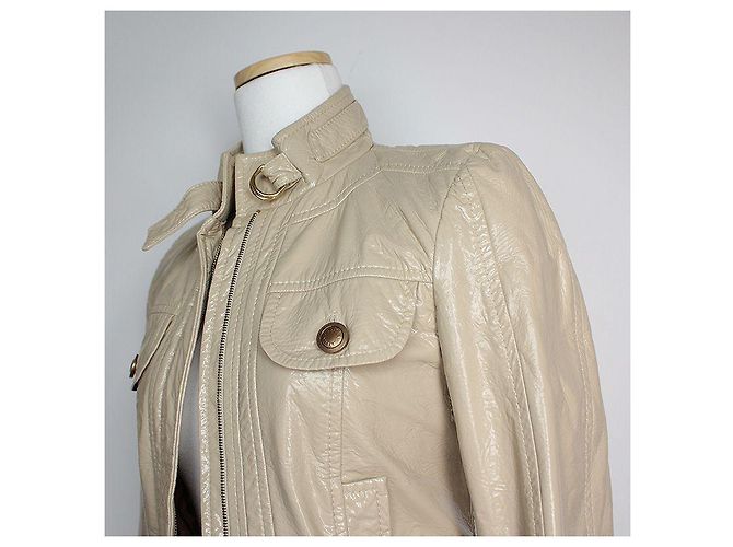 Dolce & Gabbana Beige Patent Eco-Lederjacke Braun - Ansicht 4