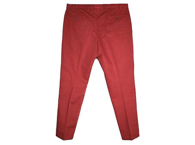 Loro Piana Calça de algodão-linho vermelho tijolo para homens polegadas - vista 2