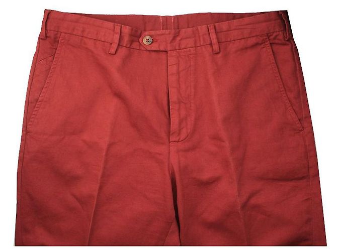 Loro Piana Calça de algodão-linho vermelho tijolo para homens polegadas - vista 4