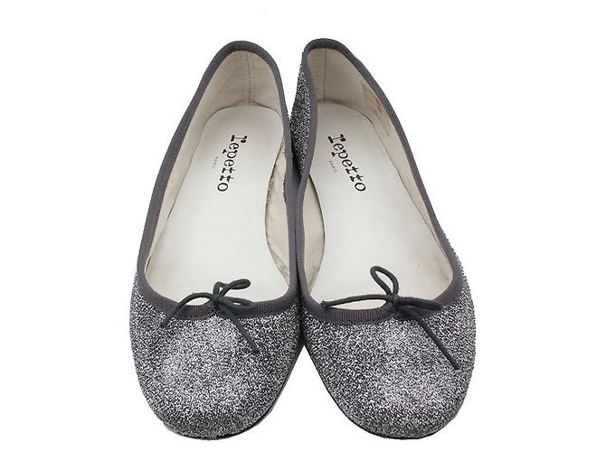 Repetto Ballerine Piatte Argento Glitter - vista 2
