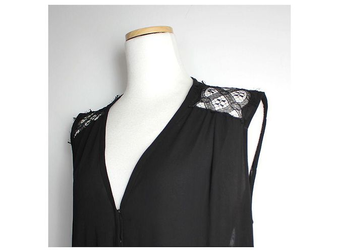 Sandro Vestido negro de encaje en la espalda - vista 4