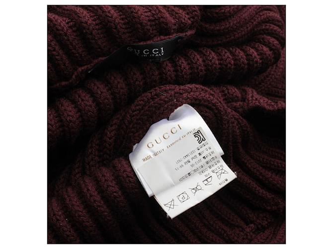 Gucci Burgunderfarbener Wollpullover mit Rollkragen Rot - Ansicht 3